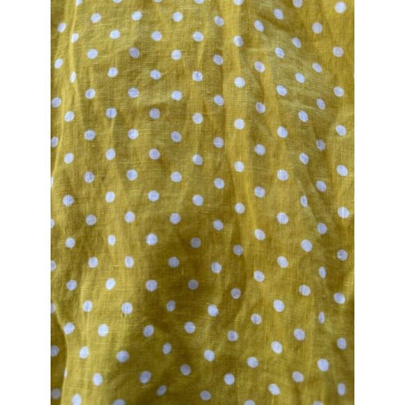 Rachel Roy 100% Linen Yellow Polka Dot Button Down Top Women's Medium - Picture 4 of 7
